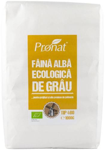 Faina alba de grau TIP 480 eco-bio, 1kg Pronat