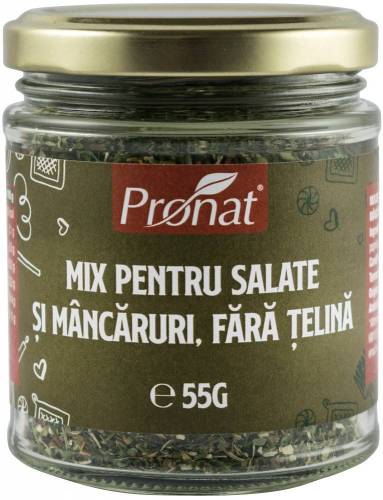 Mix de condimente pentru slate si mancaruri, fara telina, 55g, Pronat
