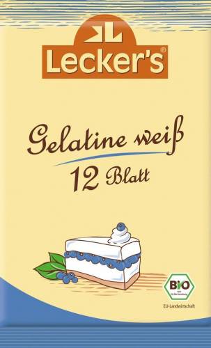 Gelatina alba eco-bio, 12 foi – 20g LECKER`S