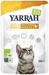 Hrana umeda pentru pisici, file de pui in sos, eco-bio, 85g - Yarrah