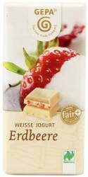 Ciocolata alba cu iaurt si capsuni, eco-bio, 40 g, Fairtrade - Gepa