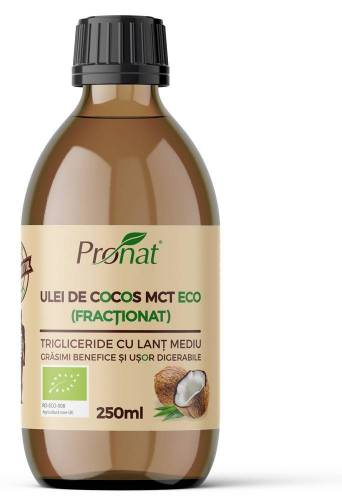 Ulei de cocos MCT,  eco-bio, 250 ml, Pronat