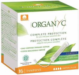 Tampoane SUPER PLUS din bumbac organic, cu aplicator, 16 buc, Corman Organyc