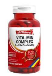 Vita-min complex vitamine c, d3, zinc, seleniu si magneziu, 30cps - Adnatura
