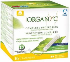 Tampoane REGULAR din bumbac organic, cu aplicator, 16 buc, Corman Organyc