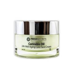 Crema de fata anti-imbatranire 24h cu ulei de canabis, 50ml, Fresh Secrets