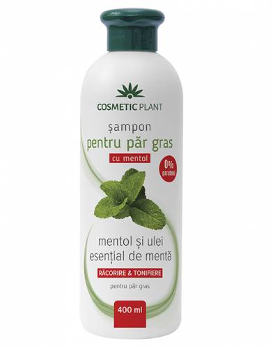 Sampon pentru par gras cu mentol si ulei esential de menta, 400ml - Cosmeticplant