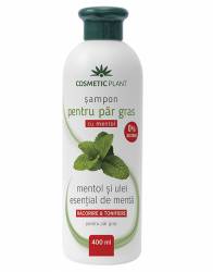 Sampon pentru par gras cu mentol si ulei esential de menta, 400ml - Cosmeticplant