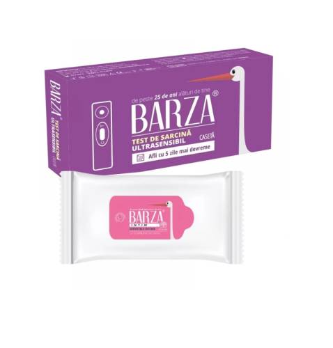 Pachet Test de Sarcina Ultrasensibil Caseta + Servetele Umede, 20 Bucati, Barza