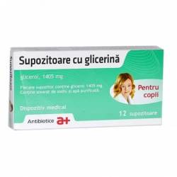 Supozitoare cu glicerina pentru copii 1405 mg, 12 bucati, Antibiotice SA
