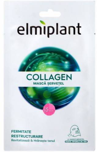 Masca servetel fermitate si restructurare, Collagen, 20ml - Elmiplant