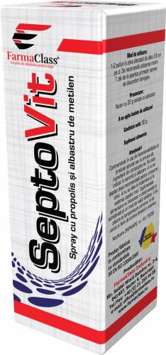 SEPTOVIT SPRAY cu PROPOLIS SI ALBASTRU METILEN, 30 ml, FARMA CLASS