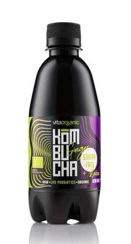 Kombucha cu ghimbir indulcita cu stevia, eco-bio, 330 ml, Vita Organic
