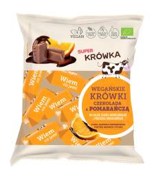Caramele cu aroma de ciocolata cu portocale, eco-bio, 150 g, Super Fudgio