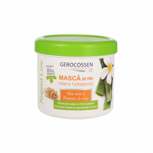 Masca pentru par intens hidratanta cu aloe vera si proteine de soia, Natural Care, 450ml - Gerocossen