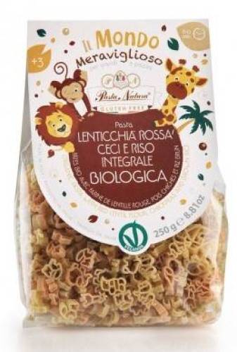 Paste savana cu faina de linte rosie, naut si orez brun, eco-bio, 250 g, Pasta Natura