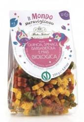 Paste unicorni tricolore cu porumb, sfecla, spanac si quinoa, eco-bio, 250 g, Pasta Natura