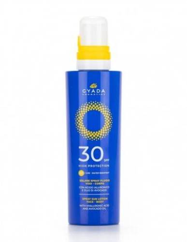 Crema SPF 30 spray, fata si corp, cu acid hialuronic, 200 ml,  Gyada Cosmetics