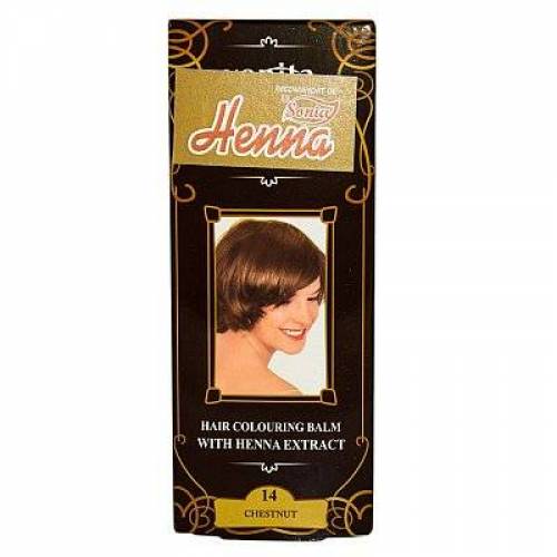 Balsam colorant pentru par nr. 14, nuanta castaniu, 75g - Henna Sonia