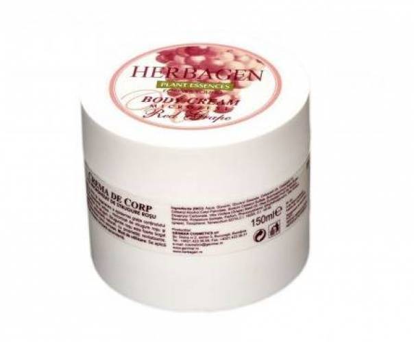Crema de corp cu micronizat de strugure rosu, 150ml - Herbagen