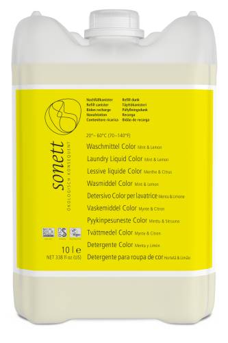 Detergent lichid pentru rufe colorate cu menta si lamaie, 10 l, Sonett