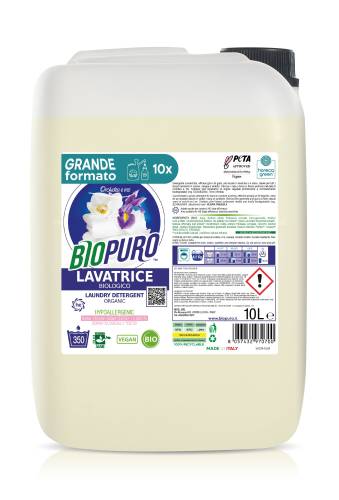 Detergent hipoalergn pentru rufe albe si colorate cu iris si orhidee, 10 l, Biopuro
