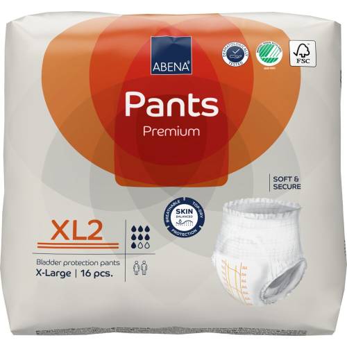 Scutece chilot pentru persoane active Masura XL2 130-170 cm Premium Pants unisex cu absorbtie 1900ml, 16 bucati, Abena