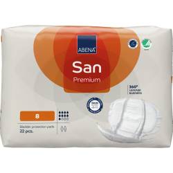 Absorbante anatomice pentru incontinenta moderata pana la severa San 8 Premium unisex cu absorbtie 2500ml, 22 bucati, Abena