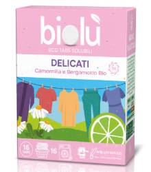 Tablete ecologice pentru masina de spalat rufe delicate cu musetel si bergamota, 16 bucati, Biolu