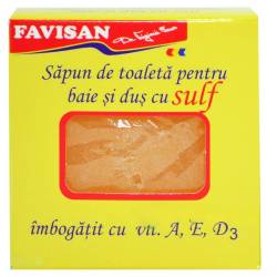 Sapun pentru baie si dus cu Sulf, 105g - Favisan