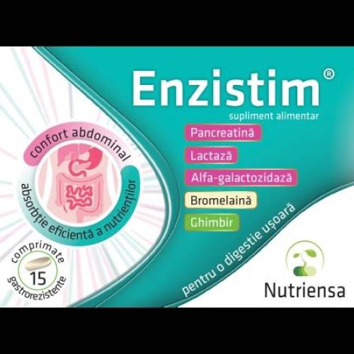 Enzistim, 15 comprimate gastrorezistente, Antibiotice SA