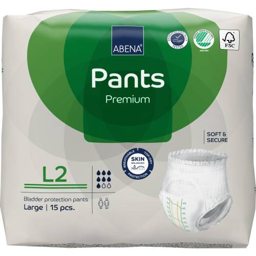 Scutece chilot pentru persoane active L2 100-140 cm Pants Premium cu absorbtie 1900ml, 15 bucati, Abena
