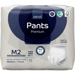 Scutece chilot pentru persoane active 80-110 cm M2 Premium Pants cu absorbtie 1900ml, 15 bucati, Abena