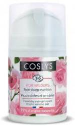 Crema hidratanta pentru zi si noapte, ten uscat si sensibil, cu trandafiri, eco-bio, 50 ml, Coslys