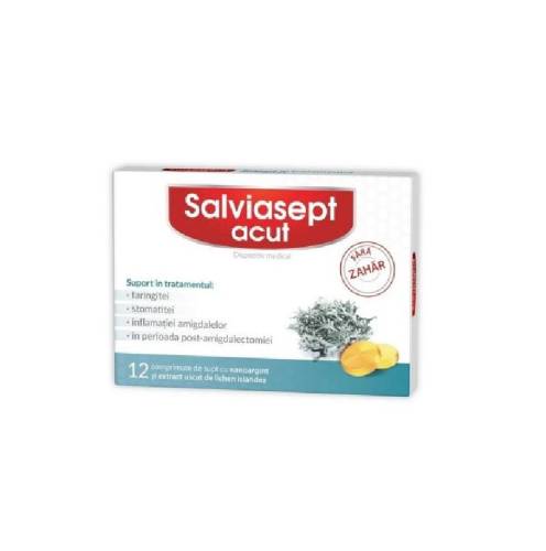 Zdrovit Salviasept acut fara zahar 12 comprimate