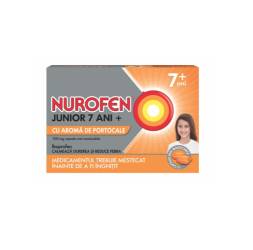 Nurofen Junior 7ani+ 100mg capsule moi masticabile aroma de portocale 12cpr 12 comprimate