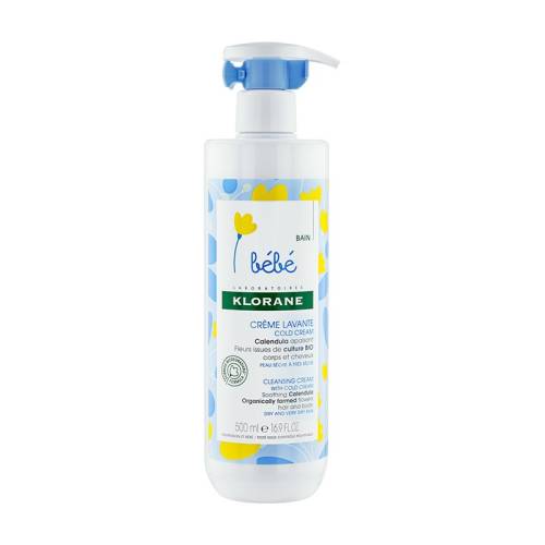 Klorane Bebe- Crema pentru curatare cu Cold Cream, Galbenele x500ml