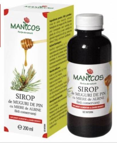 Sirop de muguri de pin cu miere 200ml - Manicos