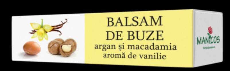 Balsam Buze Argan,macadamia si vanilie 4.8gr - MANICOS