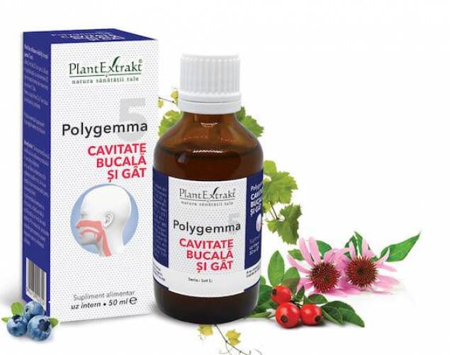 Polygemma 5 - Cavitate bucala si gat 50ml Plantextrakt