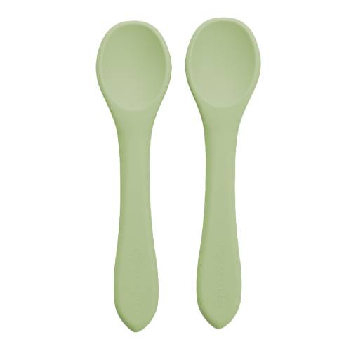 Set Lingurite din silicon, 6 luni+, Raw Green, Appekids