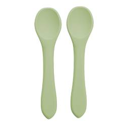 Set Lingurite din silicon, 6 luni+, Raw Green, Appekids