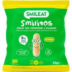 Pufuleti Smilitos Bio cu ulei de masline, banane si mere +8 luni, 25 g – Smileat