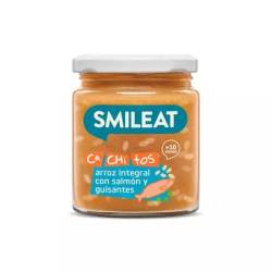 Mancare Bio din somon, mazare si orez integral +10 luni, 230 g – Smileat