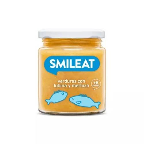Piure Bio de legume cu merluciu, biban si ulei de masline +6 luni, 230 g – Smileat