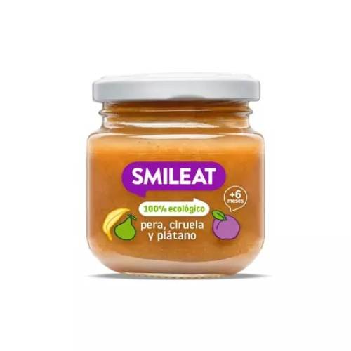 Piure Bio din pere, prune si banane +6 luni, 130 g – Smileat