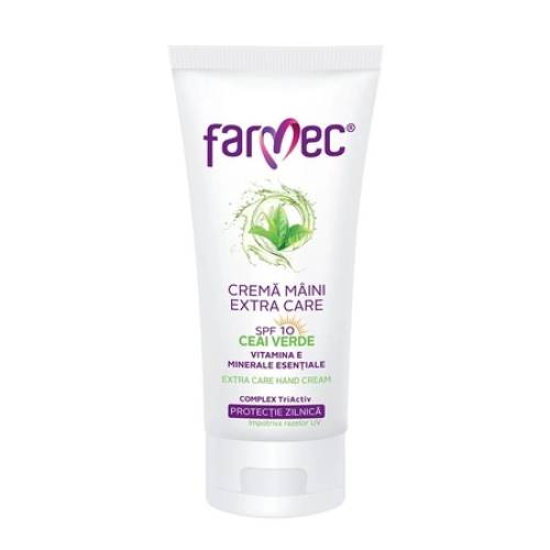 Crema de maini cu SPF10 si ceai verde Extra Care, 100ml, Farmec