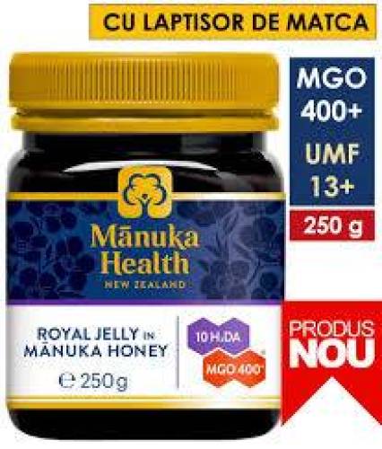 Laptisor de matca pur in Miere de Manuka, MGO 400 +, 265 g, Manuka Health NZ