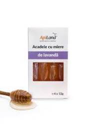Acadele cu miere de lavanda, 4 x 12 g, Apiland