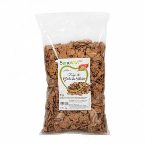 Fulgi de grau cu tarate 500g - SANOVITA